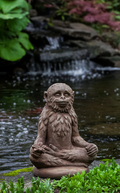 Doobie Cast Stone Garden Statue | Zen Monkey Statue