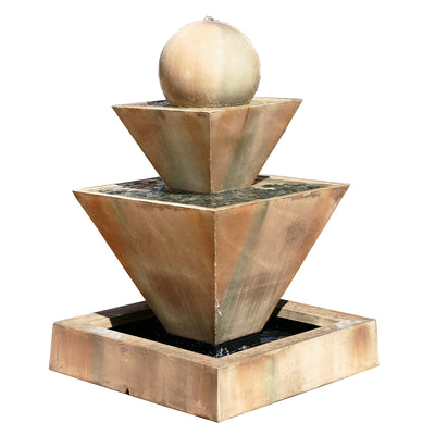 Double Oblique with Ball Outdoor Fountain