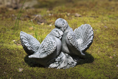 Dove Small Pair Cast Stone Garden Statue | Bird Statue