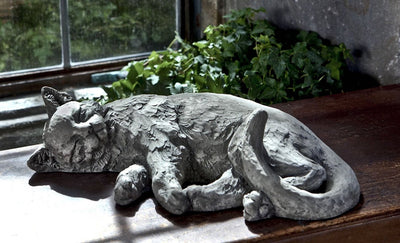 Dreaming Kitty Cast Stone Garden Statue | Cat Statue