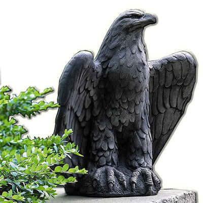 Eagle Looking Left Cast Stone Garden Statue