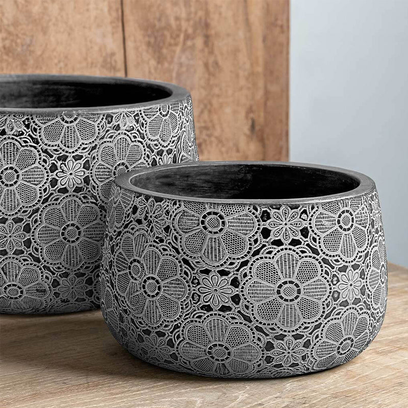 Etched Daisy Planter Set of 4