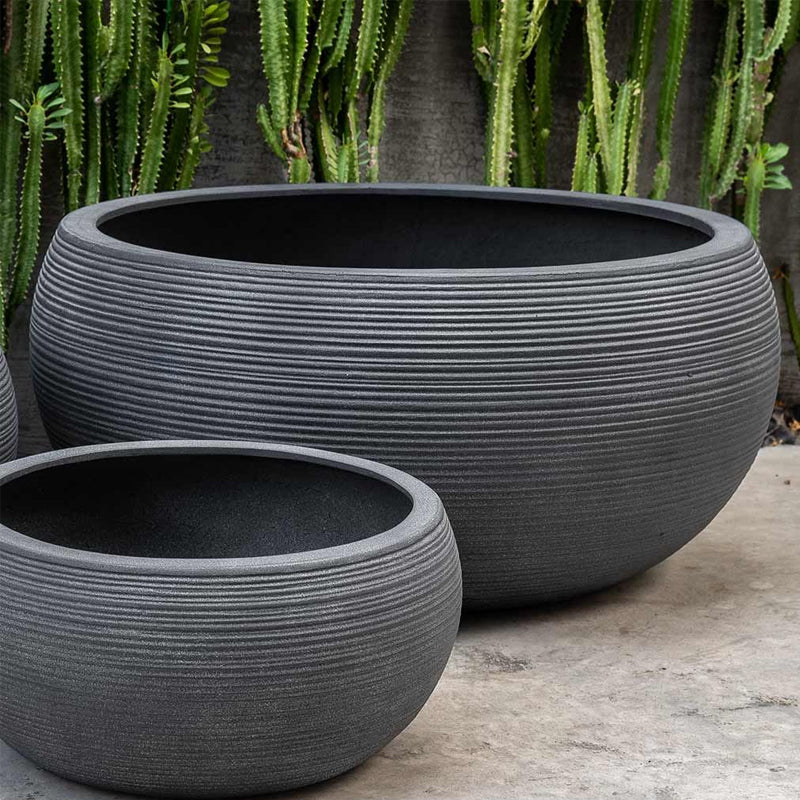 plastic bowl planter pot Exton Handmade Planter Set Color: Lead Lite