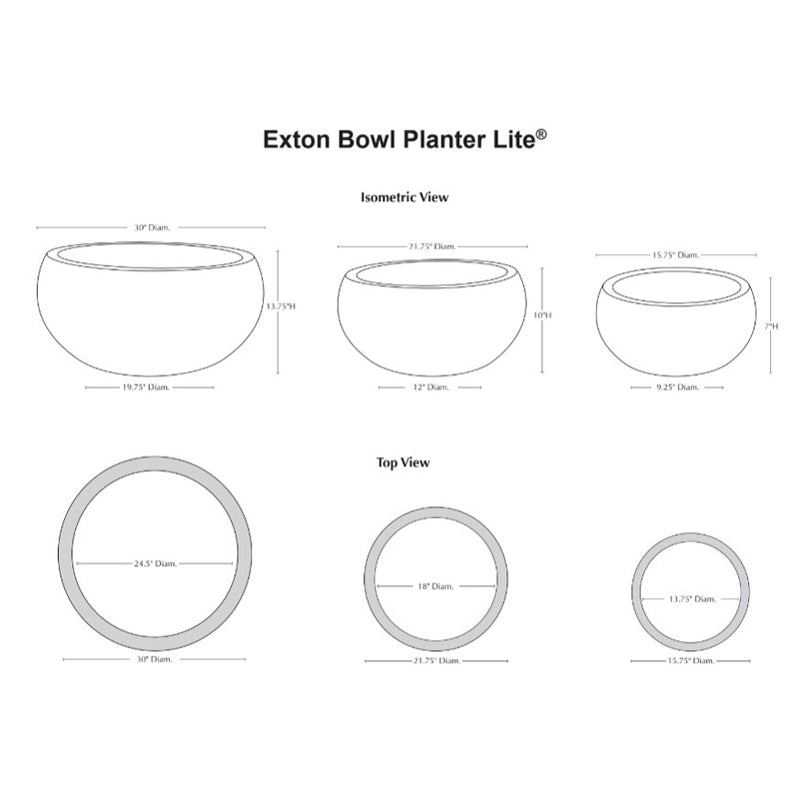 Exton Bowl Planter Lite®