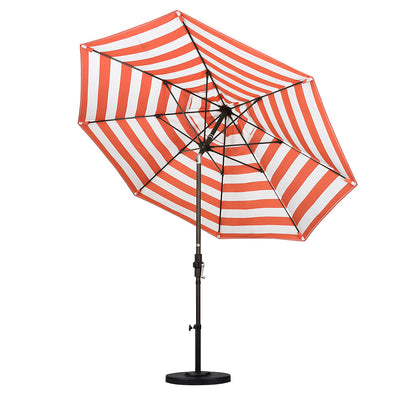 California Umbrella 7.5' Sun Master Series Patio Umbrella With Bronze Aluminum Pole Fiberglass Ribs Collar Tilt Crank Lift With Sunbrella Fabric