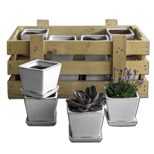 Garden Terrace Small Square White Crate Set of 16