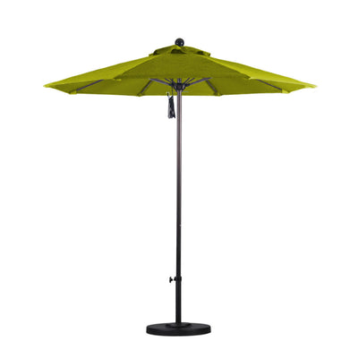 California Umbrella 7.5' Venture Series Patio Umbrella With Bronze Aluminum Pole Fiberglass Ribs Push Lift With Pacifica Fabric
