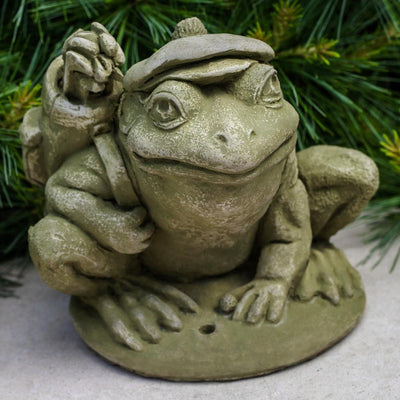 Golfer Frog Cast Stone Garden Statue