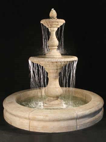 Gran Vista Tiered Outdoor Fountain with Fiore Pond | Large Fountain