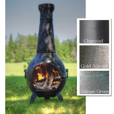 The Blue Rooster Grape Chiminea