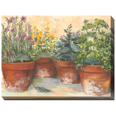 Herb Pots Outdoor Canvas Art