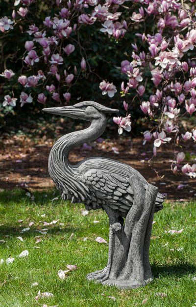 Heron Cast Stone Garden Statue | Bird Statue