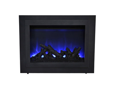 Sierra Flame 30" Deep Insert Electric Fireplace with Black Steel Surround