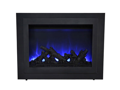 Sierra Flame 34" Deep Insert Electric Fireplace with Black Steel Surround
