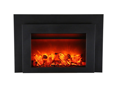 Amantii 26" Electric Fireplace Insert with Black Glass Surround