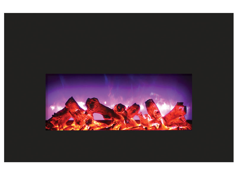 Amantii 26" Electric Fireplace Insert with Black Glass Surround