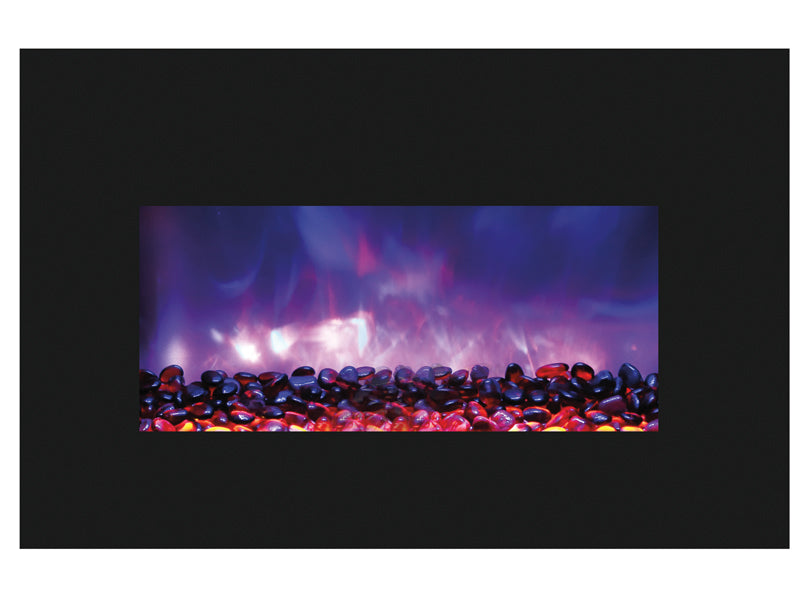 Amantii 30" Electric Fireplace Insert with Black Glass Surround