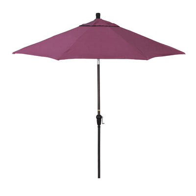 California Umbrella 9' Sunset Series Patio Umbrella With Bronze Aluminum Pole Aluminum Ribs Auto Tilt Crank Lift With Sunbrella Fabric