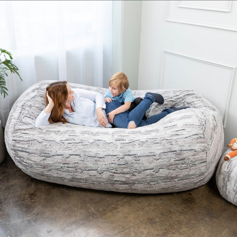 Jaxx Grand Lounger 7' Faux Fox Fur Bean Bag Sofa – Soothing Company