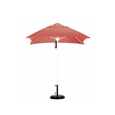 California Umbrella 6' Venture Series Patio Umbrella With Matted White Aluminum Pole Fiberglass Ribs Push Lift With Sunbrella Fabric