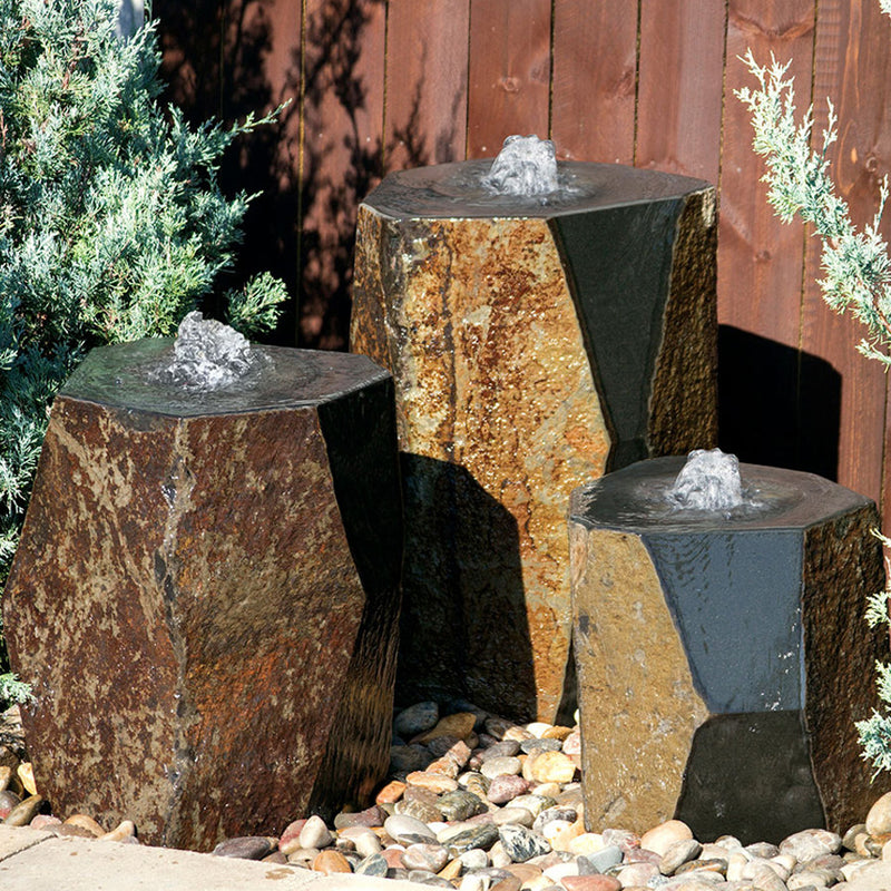 Kazan Triple Stone Outdoor Fountain