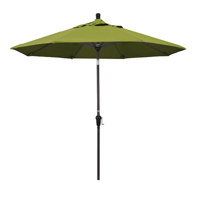 California Umbrella 9' Sunset Series Patio Umbrella With Bronze Aluminum Pole Aluminum Ribs Auto Tilt Crank Lift With Olefin Fabric