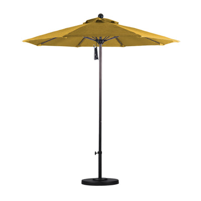 California Umbrella 7.5' Venture Series Patio Umbrella With Bronze Aluminum Pole Fiberglass Ribs Push Lift With Olefin Fabric