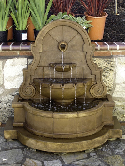 Liguria Wall Water Fountain with Step and Concrete Spout