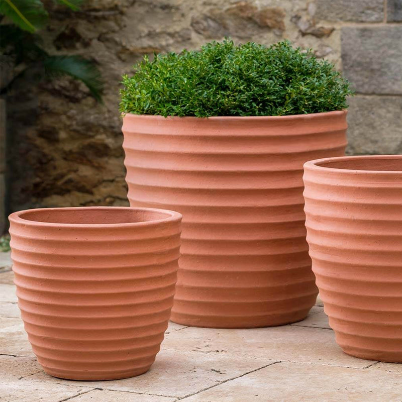 glazed terracotta pots for plants Linea Planter Set of 3