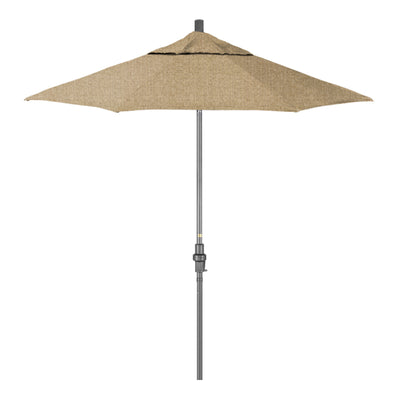 California Umbrella 7.5' Sun Master Series Patio Umbrella With Grey Aluminum Pole Fiberglass Ribs Collar Tilt Crank Lift With Sunbrella Fabric