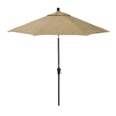 California Umbrella 9' Sunset Series Patio Umbrella With Bronze Aluminum Pole Aluminum Ribs Auto Tilt Crank Lift With Sunbrella Fabric