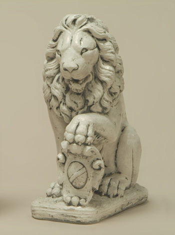 Lion with Left Paw on Shield Garden Statue