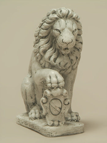 Lion with Right Paw on Shield Garden Statue