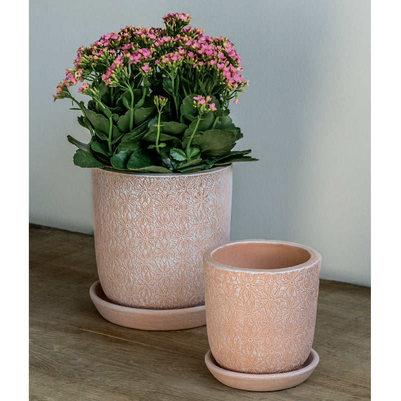 Marguerite Small Round Cold Painted Terra Cotta Planter
