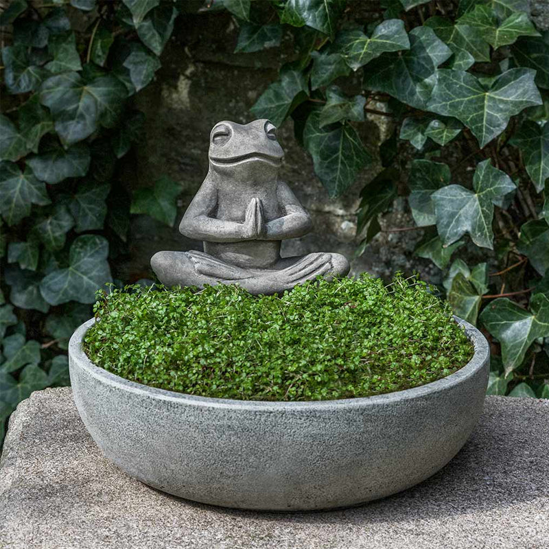 Meditation Frog Bowl | Cast Stone Planter