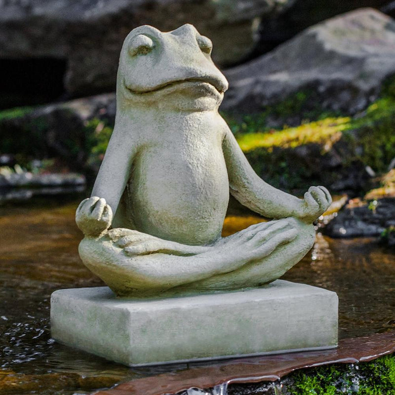 Mini Zen Frog Cast Stone Garden Statue