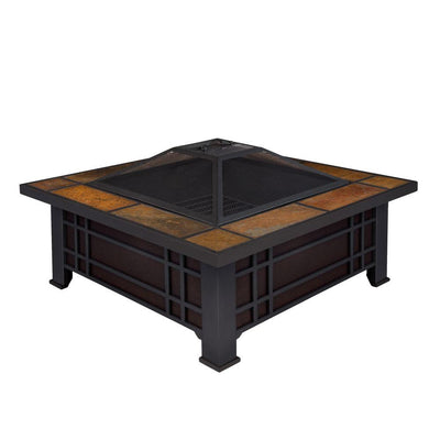 Morrison Wood Burning Fire Pit with Natural Slate Top