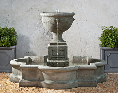 Navonna Cast Stone Outdoor Water Fountain Urn Fountain