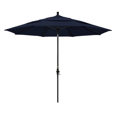 California Umbrella 11' Sun Master Series Patio Umbrella With Matted Black Aluminum Pole Fiberglass Ribs Collar Tilt Crank Lift With Olefin Fabric