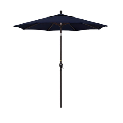 California Umbrella 7.5' Pacific Trail Series Patio Umbrella With Bronze Aluminum Pole Aluminum Ribs Push Button Tilt Crank Lift With Olefin Fabric