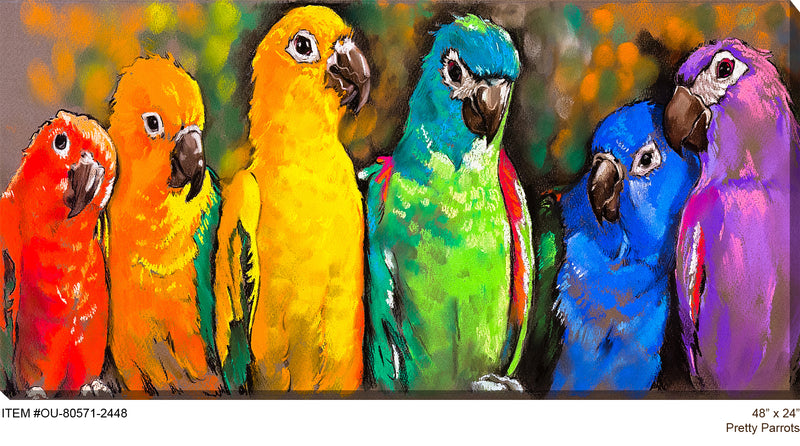 Pretty Parrots Outdoor Canvas Art