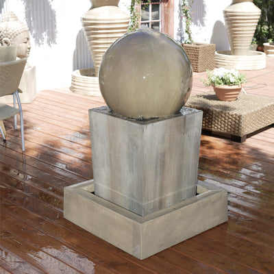 Obtuse Outdoor Fountain with Ball