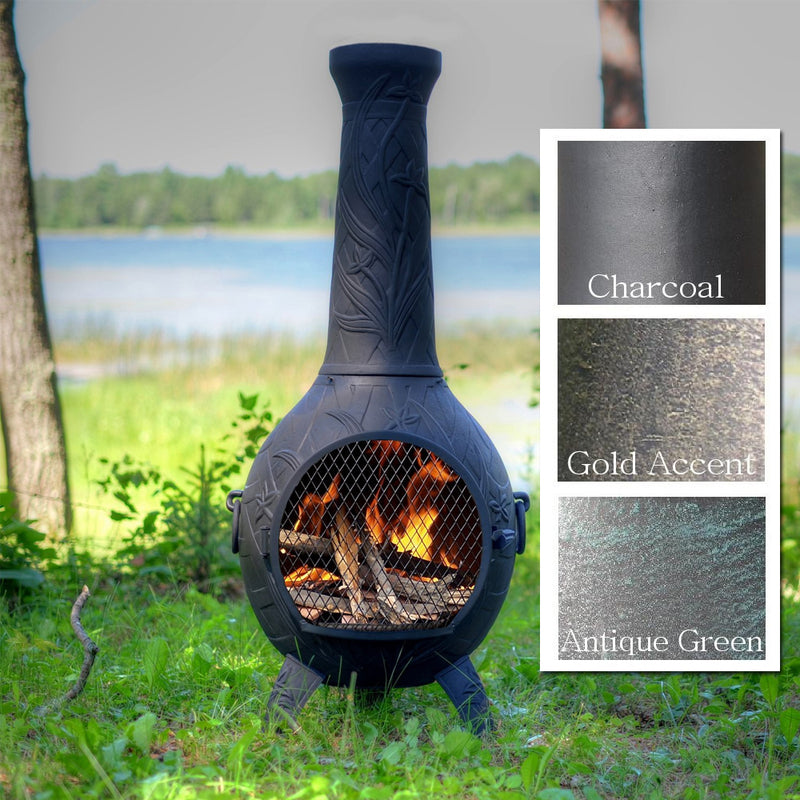 The Blue Rooster Orchid Chiminea