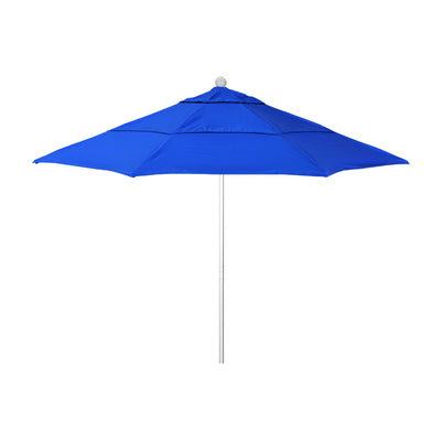 California Umbrella 11' Venture Series Patio Umbrella With Silver Anodized Aluminum Pole Fiberglass Ribs Pulley Lift With Sunbrella Fabric