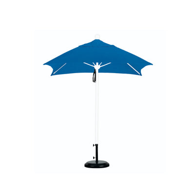 California Umbrella 6' Venture Series Patio Umbrella With Matted White Aluminum Pole Fiberglass Ribs Push Lift With Sunbrella Fabric