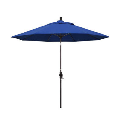 California Umbrella 9' Sun Master Series Patio Umbrella With Bronze Aluminum Pole Fiberglass Ribs Collar Tilt Crank Lift With Pacifica Fabric
