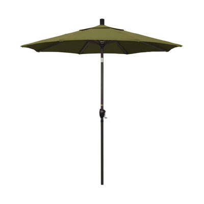 California Umbrella 7.5' Pacific Trail Series Patio Umbrella With Bronze Aluminum Pole Aluminum Ribs Push Button Tilt Crank Lift With Pacifica Fabric