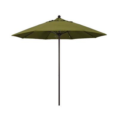 California Umbrella 9' Venture Series Patio Umbrella With Bronze Aluminum Pole Fiberglass Ribs Push Lift With Pacifica Fabric