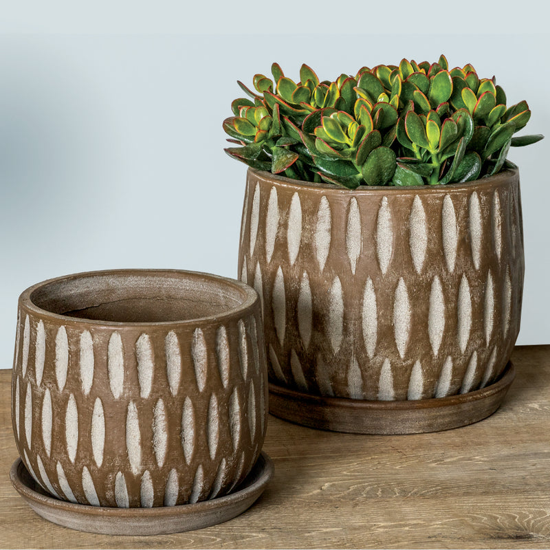Parabola Large Round  | Cold Painted Terra Cotta Planter
