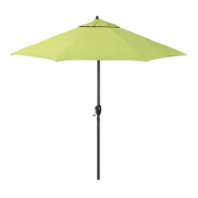 California Umbrella 9' Casa Series Patio Umbrella With Bronze Aluminum Pole Fiberglass Ribs Auto Tilt Crank Lift With Sunbrella Fabric